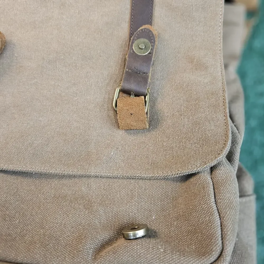 SMRITI Vintage Canvas Messenger Bag for Men 15.6-16 inch Laptop Large, Coffee